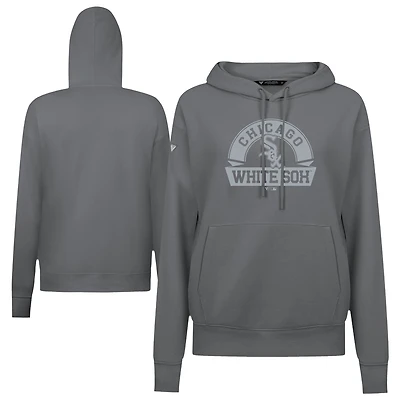 Women's Levelwear White Chicago Sox Adorn Banner Arch Pullover Hoodie