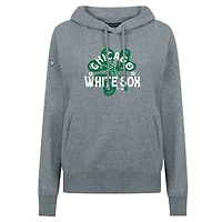 Sweat à capuche gris pour femme avec imprimé trèfle des Chicago White Sox de la Saint-Patrick