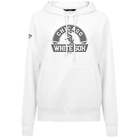 Women's Levelwear White Chicago Sox Adorn Banner Arch Pullover Hoodie