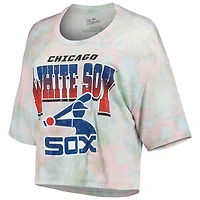 Majestic Threads Chicago White Sox Cooperstown Collection T-shirt court à trois mélanges tie-dye boxy pour femme