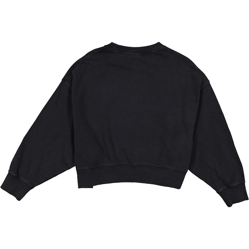 Women's New Era  Black Chicago White Sox 2025 City Connect Cropped Enzyme Wash Pullover Sweatshirt
