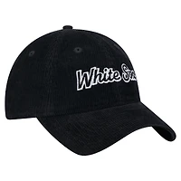 Casquette ajustable en velours côtelé 9TWENTY noire Chicago White Sox pour femme de New Era