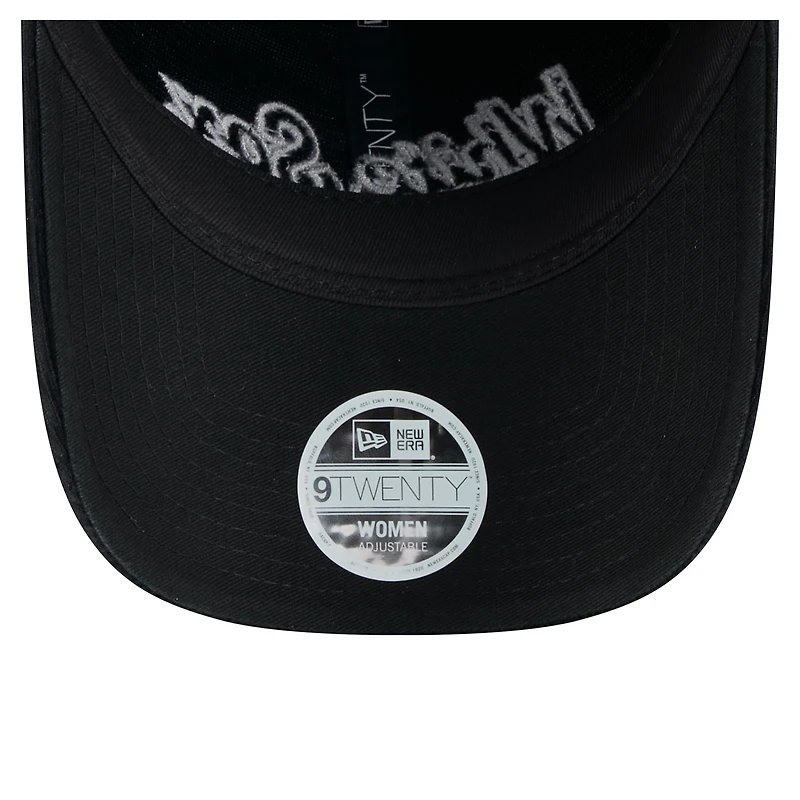 Casquette ajustable en velours côtelé 9TWENTY noire Chicago White Sox pour femme de New Era