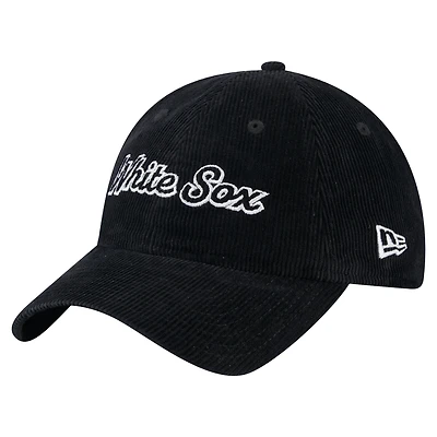 Women's New Era Black Chicago White Sox Corduroy 9TWENTY Adjustable Hat