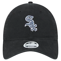 Casquette ajustable Glitz 9TWENTY noire Chicago White Sox New Era pour femme