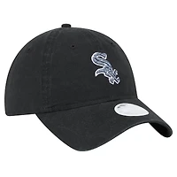 Casquette ajustable Glitz 9TWENTY noire Chicago White Sox New Era pour femme
