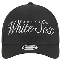 Casquette ajustable New Era noire métallisée 9FORTY Chicago White Sox pour femme