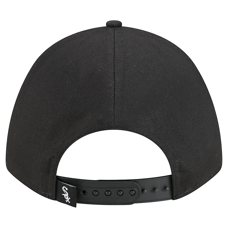 Women's New Era Black Chicago White Sox Metallic A-Frame 9FORTY Adjustable Hat