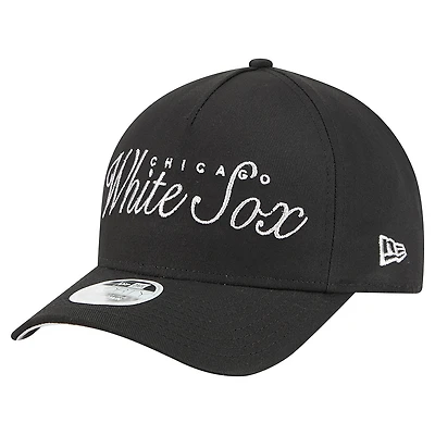 Women's New Era Black Chicago White Sox Metallic A-Frame 9FORTY Adjustable Hat