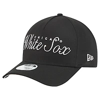 Women's New Era Black Chicago White Sox Metallic A-Frame 9FORTY Adjustable Hat