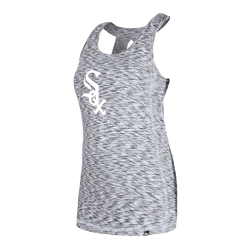 Débardeur noir New Era pour femme Chicago White Sox Space Dye avec trou de serrure dans le dos