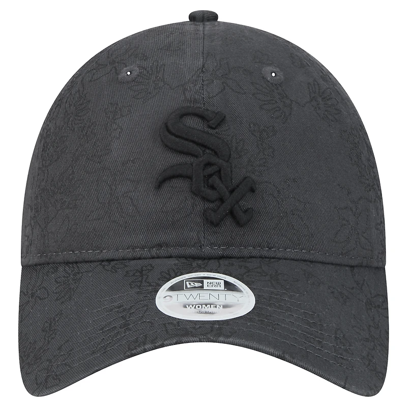 Women's New Era Black Chicago White Sox Tonal Floral 9TWENTY Adjustable Hat