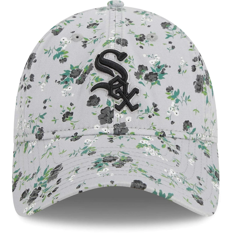 Casquette réglable New Era gris Chicago White Sox Bouquet 9TWENTY pour femme