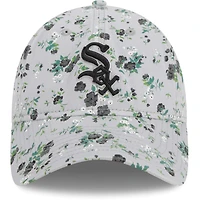 Casquette réglable New Era gris Chicago White Sox Bouquet 9TWENTY pour femme