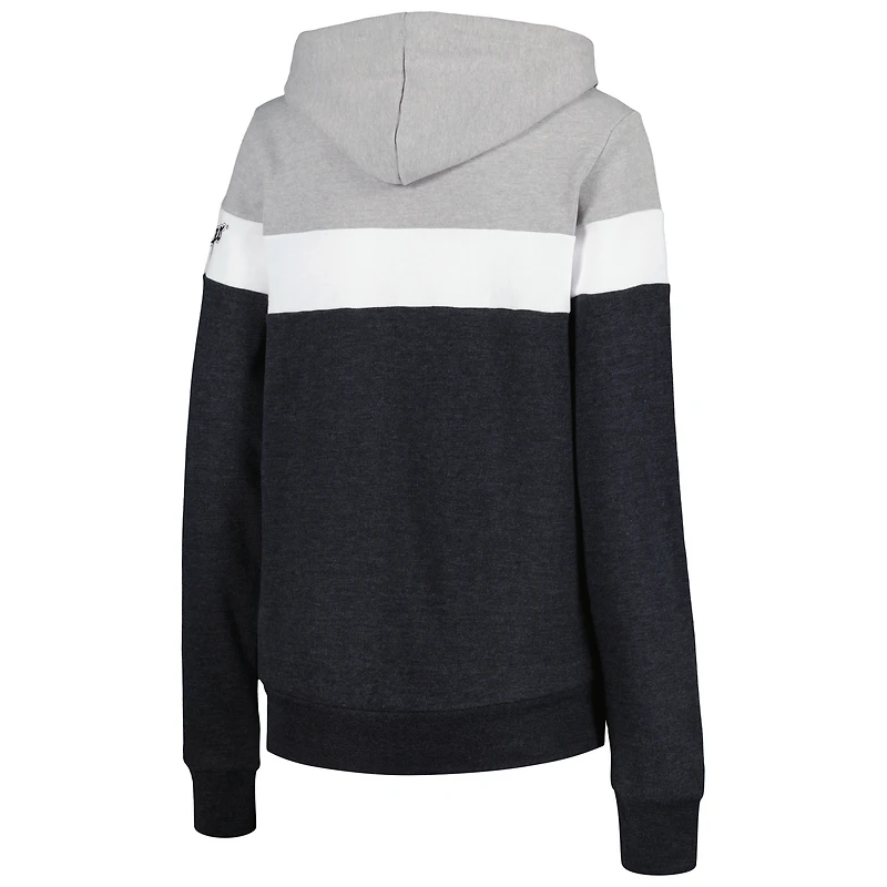 Blouson à capuche et fermeture éclair intégrale New Era Heather Black Chicago White Sox pour femme