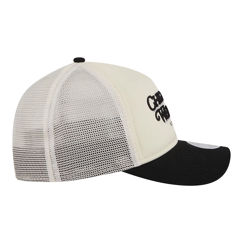 Women's New Era Light Beige/Black Chicago White Sox Retro 9FORTY M-Crown A-Frame Trucker Adjustable Hat