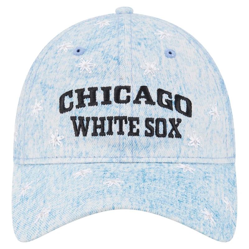 Women's New Era Light Blue Chicago White Sox Daisy All Over 9TWENTY Adjustable Hat