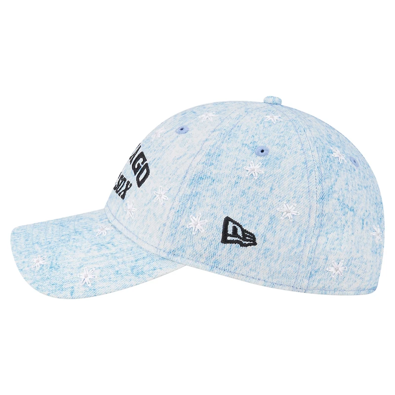 Women's New Era Light Blue Chicago White Sox Daisy All Over 9TWENTY Adjustable Hat
