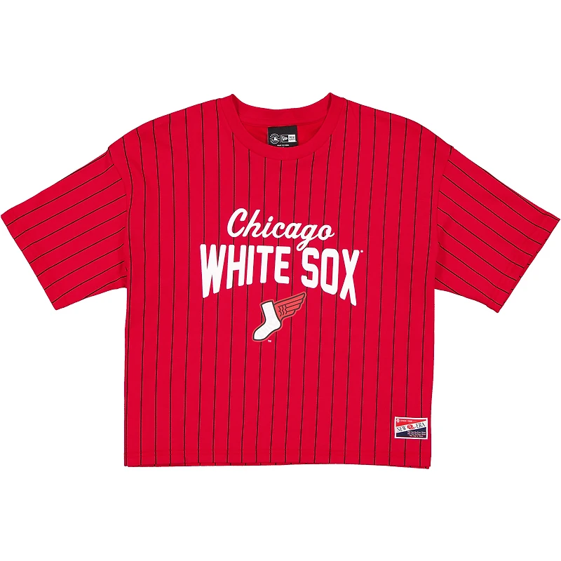 Women's New Era  Red/Black Chicago White Sox 2025 City Connect Pinstripe T-Shirt