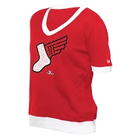 T-shirt col V à strass City Connect 2025 de Chicago White Sox pour femme New Era rouge