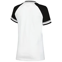 T-shirt New Era blanc à col en V et raglan jersey des White Sox de Chicago pour femme