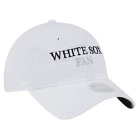 Casquette ajustable 9TWENTY blanche New Era pour femme, fan de l'équipe des White Sox de Chicago