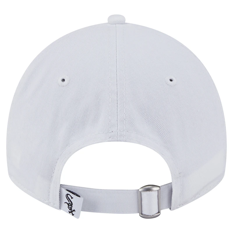 Casquette ajustable 9TWENTY blanche New Era pour femme, fan de l'équipe des White Sox de Chicago