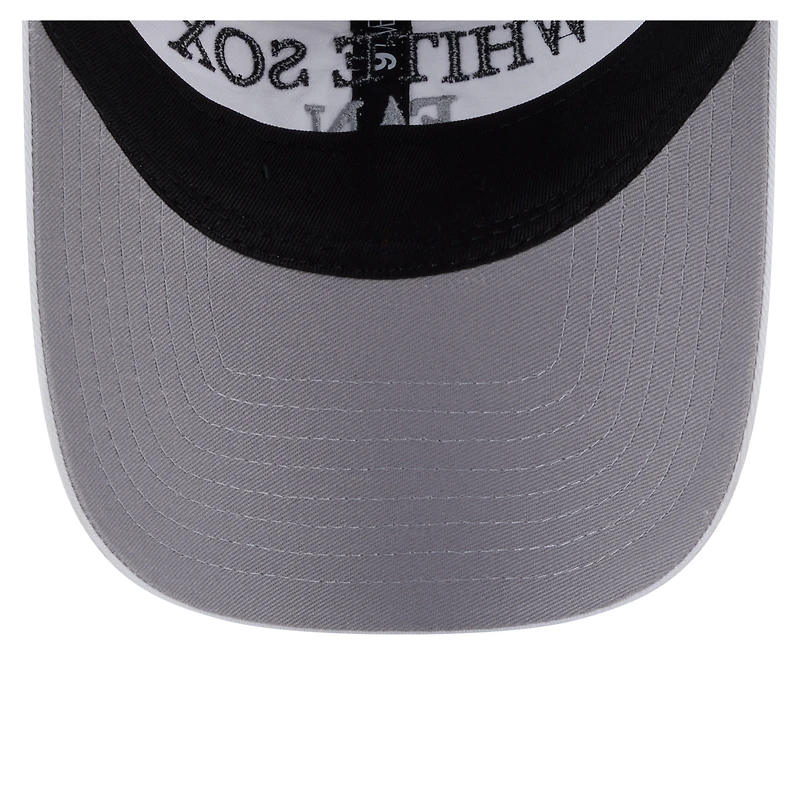 Casquette ajustable 9TWENTY blanche New Era pour femme, fan de l'équipe des White Sox de Chicago