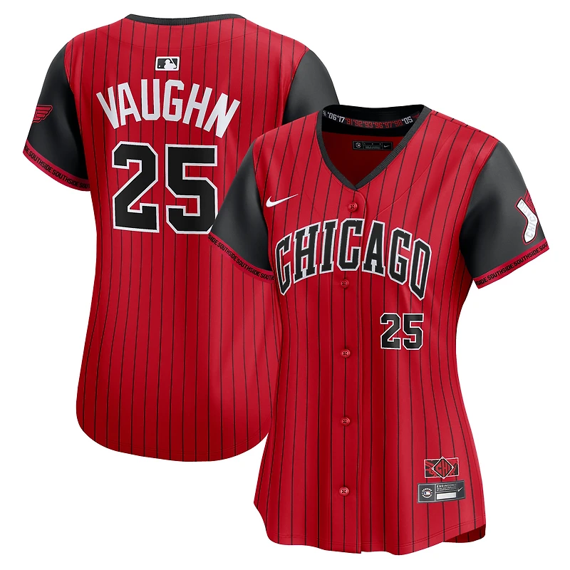 Women's Nike Andrew Vaughn Red/Black Chicago White Sox 2025 City Connect Limited Player Jersey
