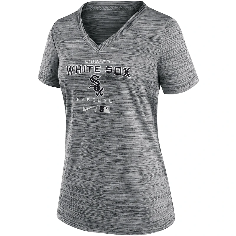 Women's Nike Anthracite Chicago White Sox Authentic Collection Velocity Performance V-Neck T-Shirt