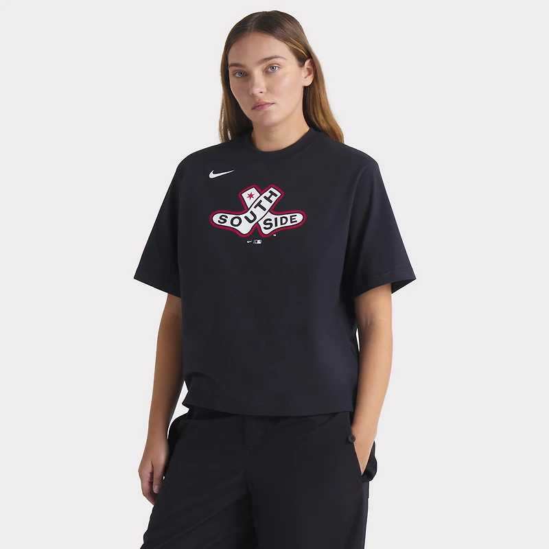 T-shirt Nike noir pour femme avec logo City Connect des Chicago White Sox 2025