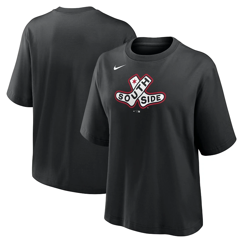 T-shirt Nike noir pour femme avec logo City Connect des Chicago White Sox 2025
