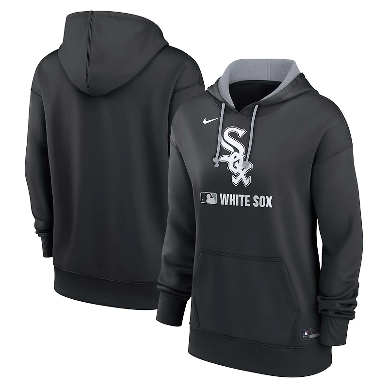 Women's Nike Black Chicago White Sox Authentic Collection Therma Hoodie