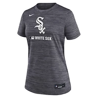 T-shirt Nike noir pour femme, collection authentique Chicago White Sox, Velocity Dri-FIT