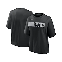 Women's Nike  Black Chicago White Sox Knockout Boxy T-Shirt