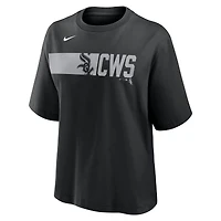 Women's Nike  Black Chicago White Sox Knockout Boxy T-Shirt