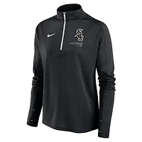 Haut à quart de zip Pacer Chicago White Sox pour femme Nike Noir