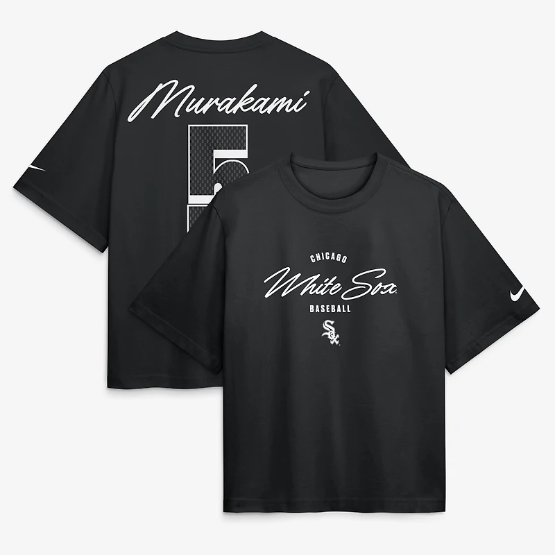 Women's Nike Munetaka Murakami Black Chicago White Sox Premium Essentials Boxy Name & Number T-Shirt