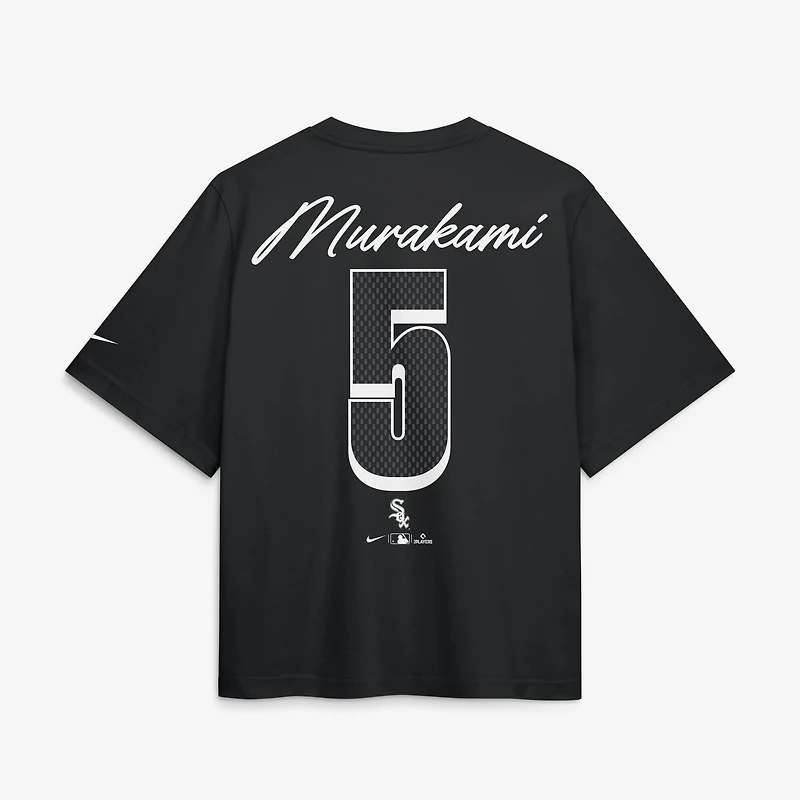 Women's Nike Munetaka Murakami Black Chicago White Sox Premium Essentials Boxy Name & Number T-Shirt