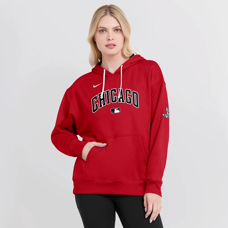 Sweat à capuche Nike rouge Chicago White Sox 2025 City Connect Authentic Collection Therma pour femme