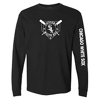 T-shirt à manches longues teinté pigmenté noir Chicago White Sox pour femme, doux comme un raisin