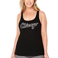 Women's Soft as a Grape Black Chicago White Sox Plus Swing for the Fences Racerback Tank Top