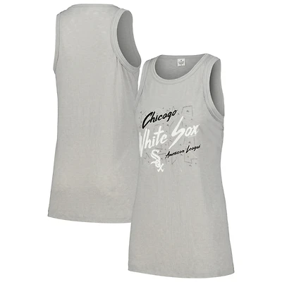 Women's Soft as a Grape Gray Chicago White Sox Gauze High Neck Tank Top