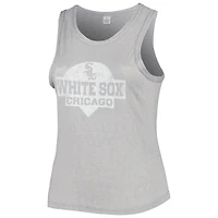 Débardeur en trois mélanges a col montant Chicago White Sox pour femme Soft as Grape Grey Taille Plus