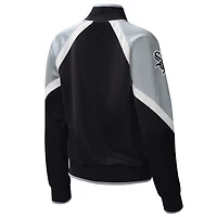Women's Starter Black Chicago White Sox Touchdown Raglan Full-Zip Track Jacket