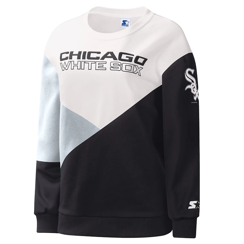 Sweat-shirt à enfiler blanc/noir Chicago White Sox Shutout pour femme