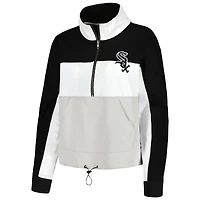 Women's The Wild Collective Black/White Chicago White Sox Colorblock 1/4 Zip Jacket