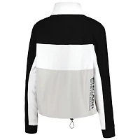 Veste The Wild Collective Black/White Chicago White Sox pour femme Colorblock 1/4 Zip