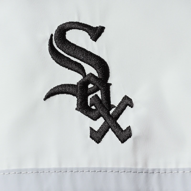 Women's The Wild Collective Black Chicago White Sox Colorblock Track Raglan Full-Zip Jacket