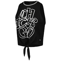 Débardeur torsadé à nouer sur le devant The Wild Collective Chicago White Sox pour femmes, noir